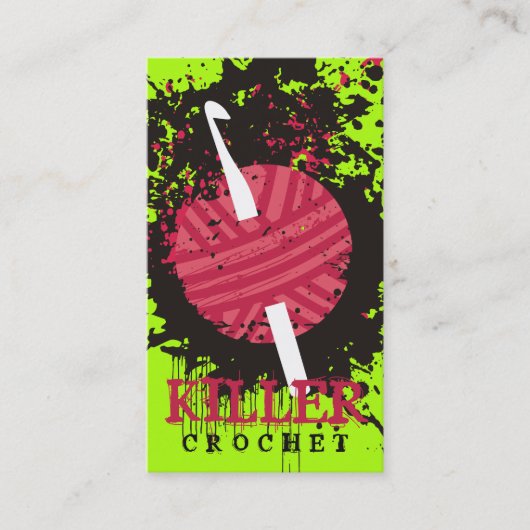 カスタムな色赤いヤーンの爆発のかぎ針編みホック 名刺 (正面)