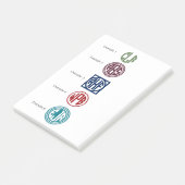 カスタムな色3の最初の円のモノグラム ポストイット (アングル)