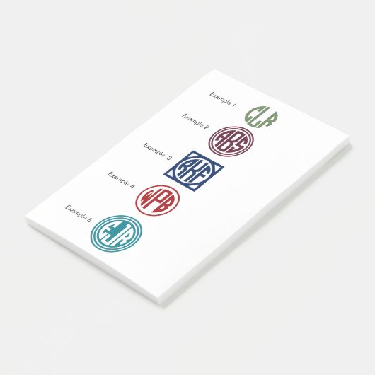 カスタムな色3の最初の円のモノグラム ポストイット (アングル)