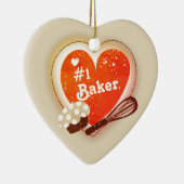 カスタムな色#1のパン屋のクリスマスツリーのオーナメント セラミックオーナメント (右)