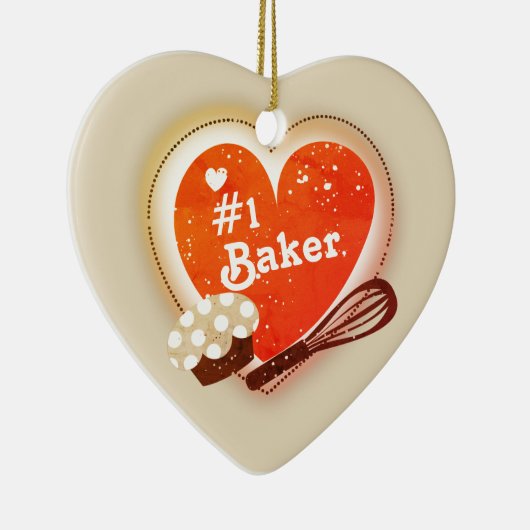 カスタムな色#1のパン屋のクリスマスツリーのオーナメント セラミックオーナメント (右)