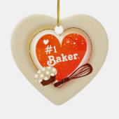 カスタムな色#1のパン屋のクリスマスツリーのオーナメント セラミックオーナメント (裏面)