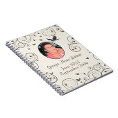 カスタムな花および渦巻の記念物のゲストブック ノートブック (右側)