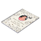 カスタムな花および渦巻の記念物のゲストブック ノートブック (左側)