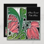 カスタムな花のパーティの招待状 招待状 (正面/裏面)