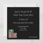 カスタムな花のパーティの招待状 招待状 (裏面)