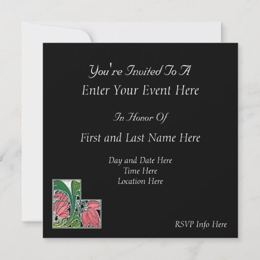 カスタムな花のパーティの招待状 招待状 (裏面)