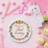 カスタムな花のリースの第1誕生日の紙皿 ペーパープレート (パーティー)