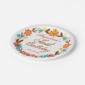 カスタムな花のリースの第1誕生日の紙皿 ペーパープレート (アングル)