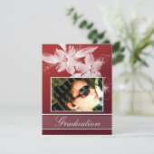 カスタムな花の写真の卒業の発表 案内状 (スタンド正面)