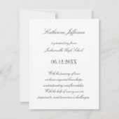 カスタムな花の写真の卒業の発表 案内状 (裏面)