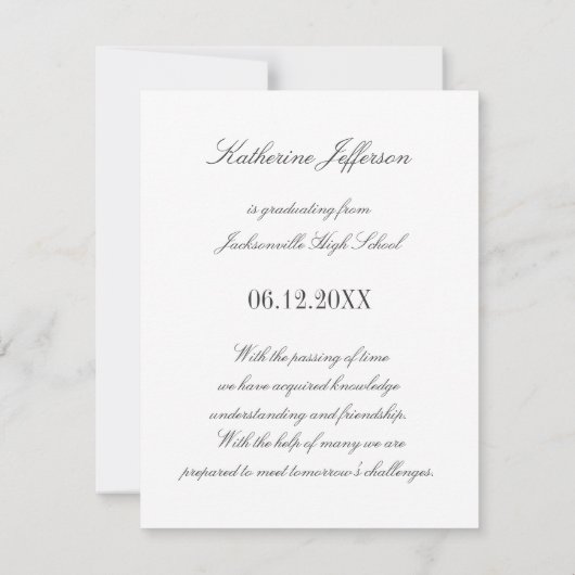 カスタムな花の写真の卒業の発表 案内状 (裏面)