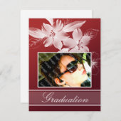 カスタムな花の写真の卒業の発表 案内状 (正面/裏面)