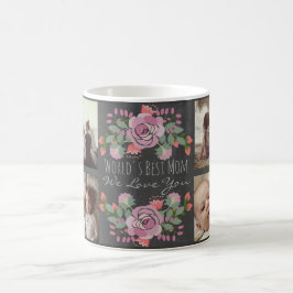 カスタムな花の写真の黒板および文字 コーヒーマグカップ