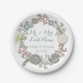 カスタムな花の水気が多い結婚式の紙皿 ペーパープレート (正面)