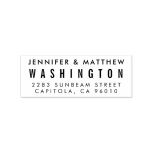 カスタムな花嫁及び新郎のモダンの差出人住所 ラバースタンプ