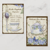 カスタムな茶コーヒー専門店のエレガントな名刺 名刺 (正面/裏面)