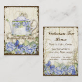 カスタムな茶コーヒー専門店のエレガントな名刺 名刺 (正面/裏面)