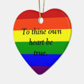 カスタムな虹のオーナメント、ゲイプライドのカスタムなオーナメント セラミックオーナメント (左)