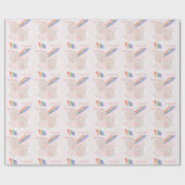 カスタムな虹のベビーシャワーの双生児の女の子 ラッピングペーパー (フラット)