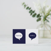 カスタムな言語通訳の濃紺 名刺 (スタンド正面)