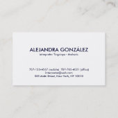 カスタムな言語通訳の濃紺 名刺 (裏面)