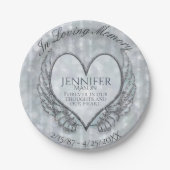 カスタムな記念のテンプレートのハートの翼 ペーパープレート (正面)