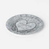 カスタムな記念のテンプレートのハートの翼 ペーパープレート (アングル)