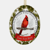 カスタムな記念の(鳥)ショウジョウコウカンチョウおよび天使 セラミックオーナメント (右)