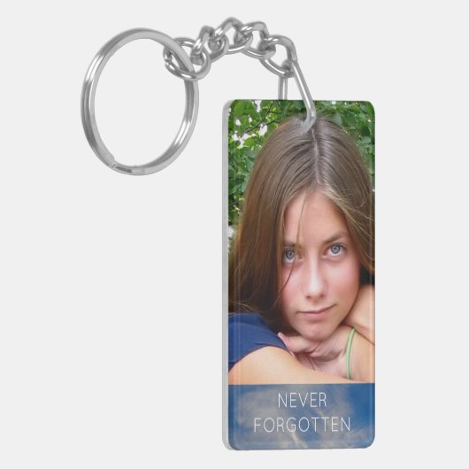 カスタムな記念物は写真の引用文の捧げ物の青空を加えます キーホルダー (正面左)