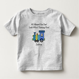 カスタムな誕生日の列車のワイシャツ トドラーTシャツ