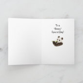 カスタムな誕生日の名前のパンダ、かわいい動物 カード (内部)