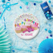 カスタムな誕生日の女の子の紙皿 ペーパープレート (パーティー)