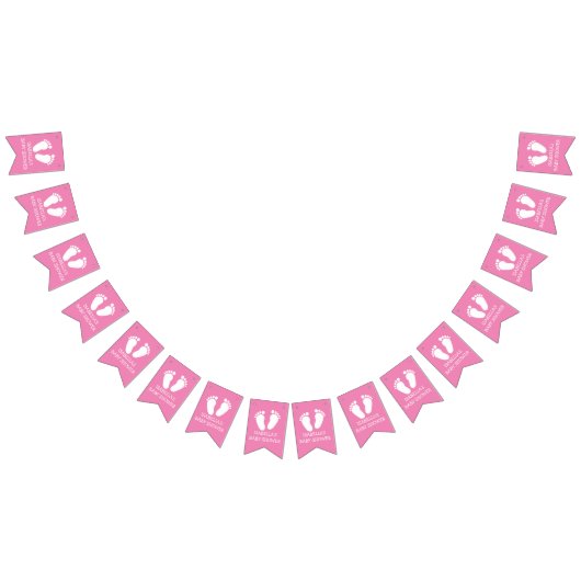 カスタムな足跡のベビーシャワーのパーティーの旗布の旗 バンティングフラッグ (全)