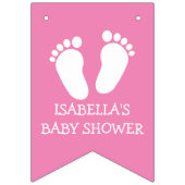 カスタムな足跡のベビーシャワーのパーティーの旗布の旗 バンティングフラッグ (第1の旗)