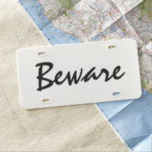 カスタムな運転免許証のプレート-白い黒を用心して下さい