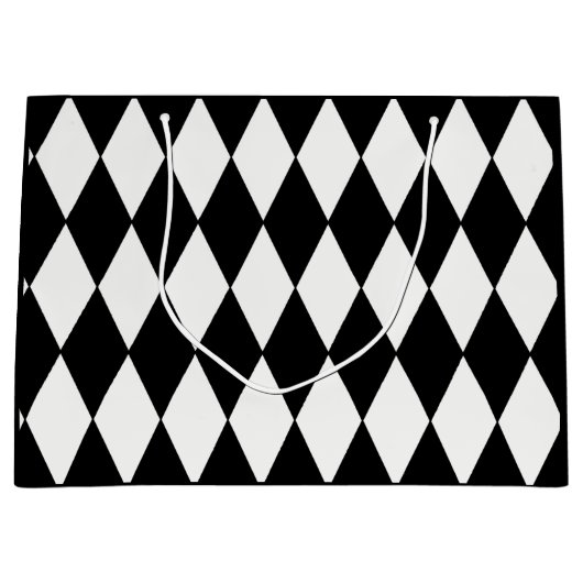 カスタムな道化師の黒ダイヤの大きいギフトバッグ ラージペーパーバッグ (正面)