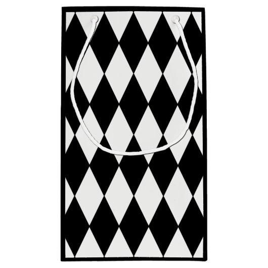 カスタムな道化師の黒ダイヤの小さいギフトバッグ スモールペーパーバッグ (裏面)