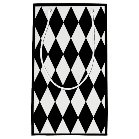 カスタムな道化師の黒ダイヤの小さいギフトバッグ スモールペーパーバッグ (正面)