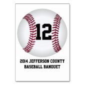 カスタムな野球の宴会テーブル数カード テーブルナンバー (裏面)