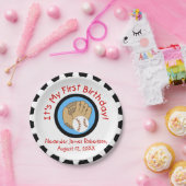 カスタムな野球の第1誕生日の紙皿 ペーパープレート (パーティー)