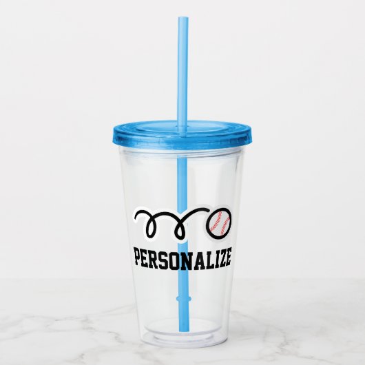 カスタムな野球の誕生日のアクリルのタンブラーガラス アクリルタンブラー (正面)