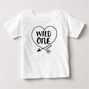 カスタムな野生の1つの最初誕生日 ベビーTシャツ