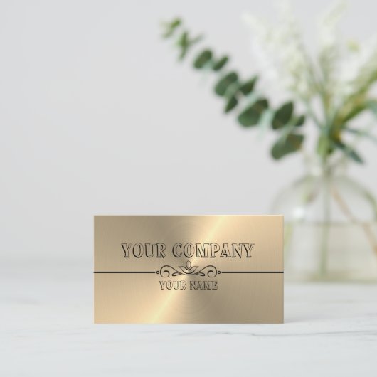 カスタムな金ゴールドの金属終わり 名刺 (スタンド正面)