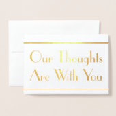 カスタムな金ゴールドホイルの悔やみや弔慰カード 箔カード (封筒付き正面)