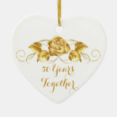 カスタムな金記念日のクリスマスのオーナメント セラミックオーナメント (正面)