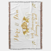 カスタムな金記念日のブランケット スローブランケット (正面縦)