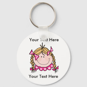 カスタムな金髪の女の子Keychain キーホルダー