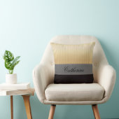 カスタムな金黄色のストライプの灰色の黒いパターン クッション (椅子)