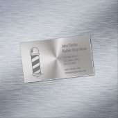 カスタムな銀製の金属の一見の理容師 マグネット名刺 (インサイチュ)